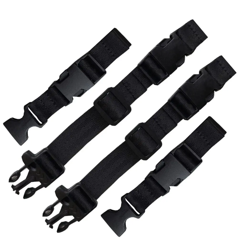 2 pack Nylon Universal Backpack Chest Strap-3/4 Inch Webbing Belt-AdjustableBackpack Sternum Strap (Black)