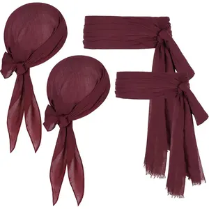 Pirate Costume Accessories Bandana Hat  Scarf with  Belt for Men Women-Halloween Renaissance