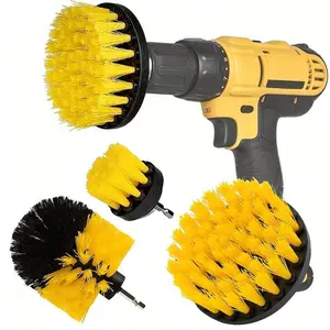 3 Pcs Drill Brush Attachment Set, Powerful Cleaning Tool Power Scrubber Wash Cleaning Brushes Tool Kit, Clean All Purpose Drill Brush for Grout Floor Tub Shower Tile Bathroom Kitchen Surface