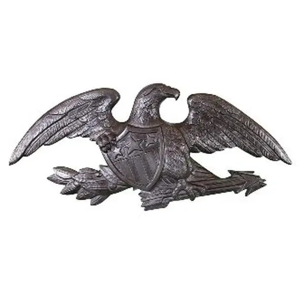 212 MAIN 23 In. Wall-Mount Deluxe Hand-Cast Swedish Iron Flagpole with Eagle Statue, Hand-Rubbed Swedish Iron Finish, Replica of America's Freedom, Home & Garden Flag Display Ornament