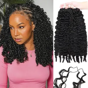 Uwigs Feather Crochet Hair Burmese Curly Human Hair For Braiding Burmese Curly Pre-Seperated 60g/PC