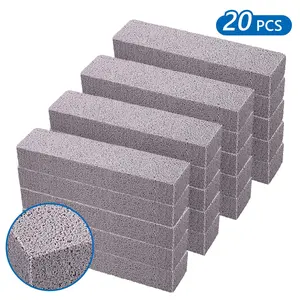 20 Pcs Reusable Pumice Scouring Pad Cleaning Stones, 5.9x1.4x0.9 Inch Home Cleaning Sticks, Gray for Household Kitchen Use (Home Care Supplies, Sponges & Scouring Pads)