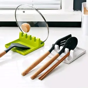 Slick Picks Spoon & Lid Cover Rest - Heat-Resistant, Dishwasher Safe, Non-Slip Base, Small Upgrade for Your Kitchen