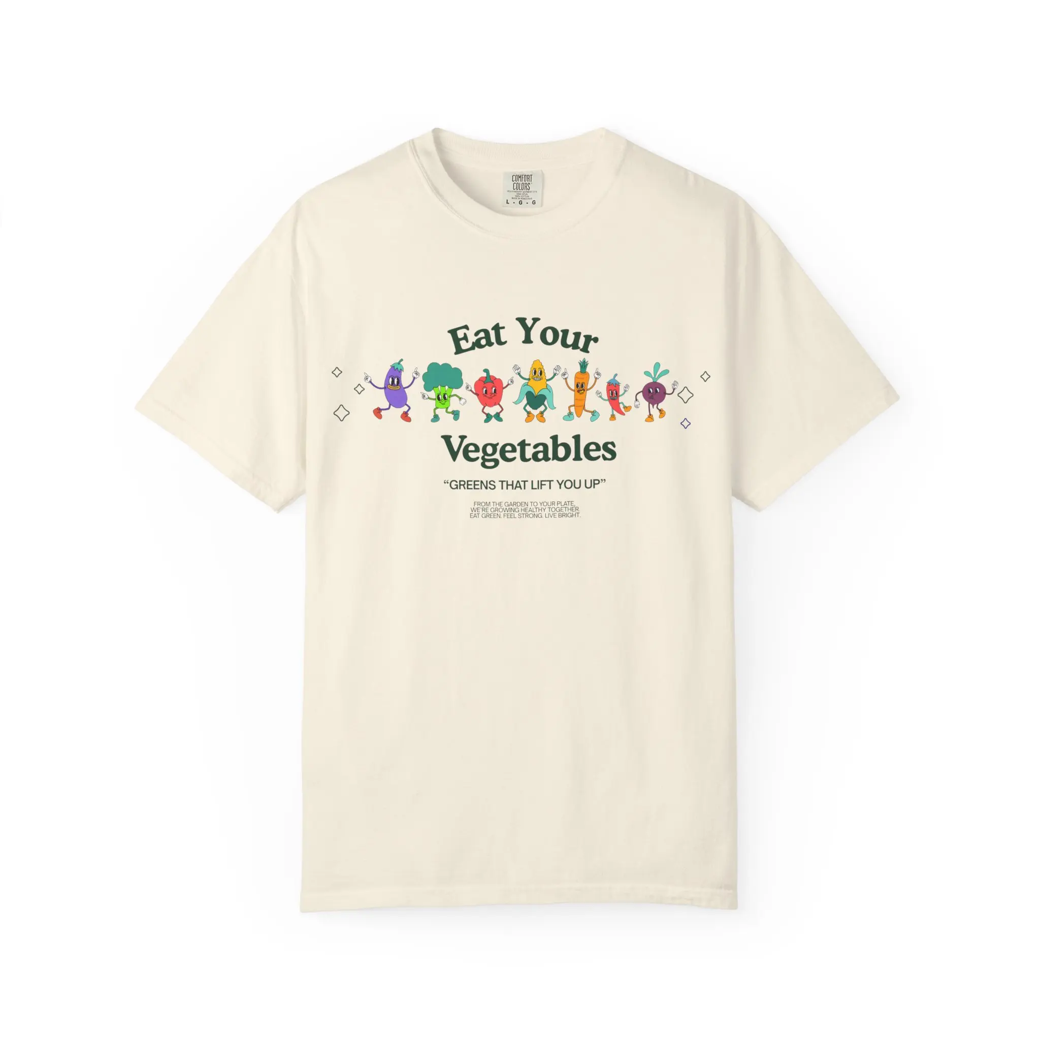 Eat Your Vegetables Comfort Colors Unisex T-Shirt- Graphic Tee, Fun Unisex T-shirt for Veggie Lovers, Gifts for Foodies, Summer Casual Wear, Relaxed Fit