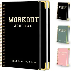 Fitness Workout Journal for Women & Men, A5(5.7" x 8.2") Workout Log Book Planner for Track Gym ＆ Home Workouts, Track Progress, Achieve Your Wellness Goals - Black
