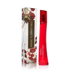 Urban Collection Magic Flower Red Eau De Parfum for Women - Fruity Floral Scent with Rhubarb Black Currant & Mandarin Orange 100ml Spray in Elegant Paper Box
