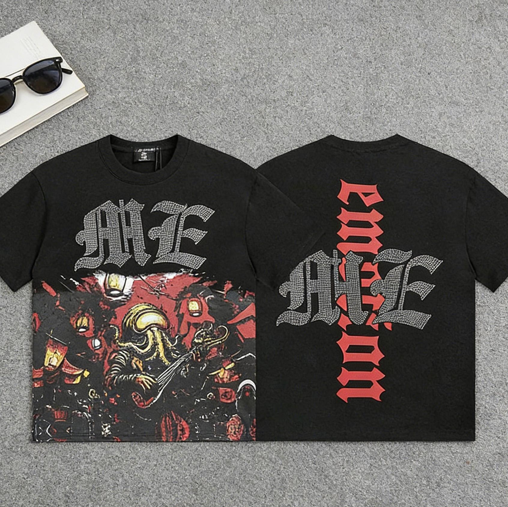 Mixed Emotion Mens Diamond Angel Print T Shirt Summer Streetwear Top Round Neck Short Sleeve Graphic Tee TikTok Viral Trend Y2K Aesthetic Hip Hop Urban Street Outfit Oversized Unisex Casual Summer Fashion Top