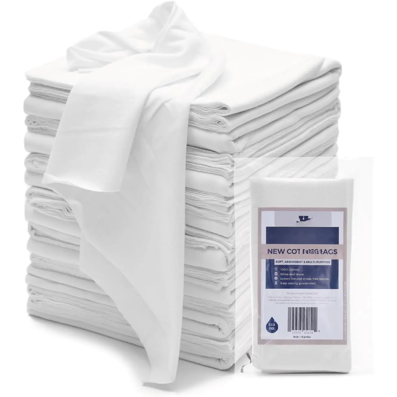 Cotton Lint Free Dust Cleaning Cloths, Soft T Shirt Rags Cast Iron  Staining Cloth Bag for Shoe Polishing, 17" x 17" (Pack of 7)