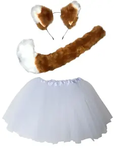 Orange Fox Costume - Complete Kids Costume Set with Tutu, Headband, & Tail