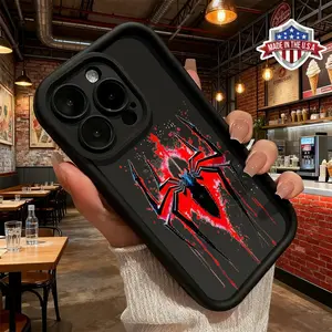 Cool Graffiti Spider Hero Logo Artistic Phone Case for iPhone Samsung 17 16 15 14 Pro Max 13 12 11 XR XS Plus Air Galaxy S25 S24 S23 S22 A71 A56 A55 A54 A53 A52 Slim Shockproof Anti Drop Protective Soft TPU Durable Cover fashion gift for boy girls