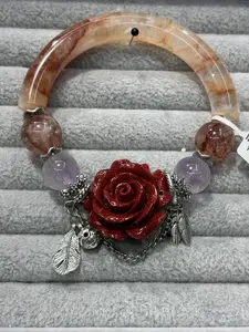 Wen(5691)gc.fire quartz half bangle