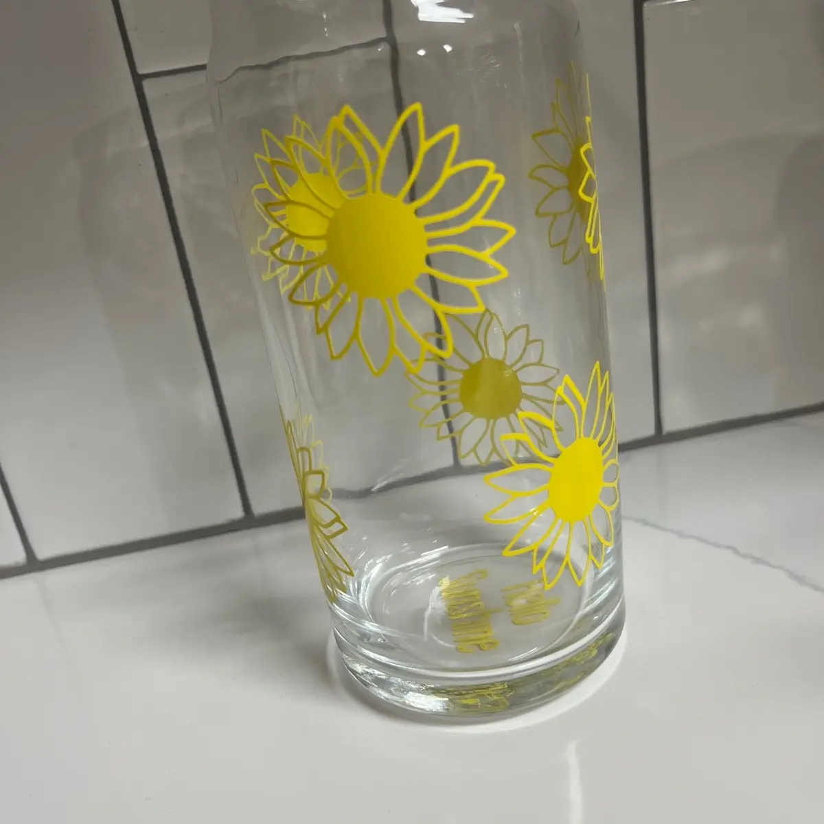 20oz Sunflower Glass