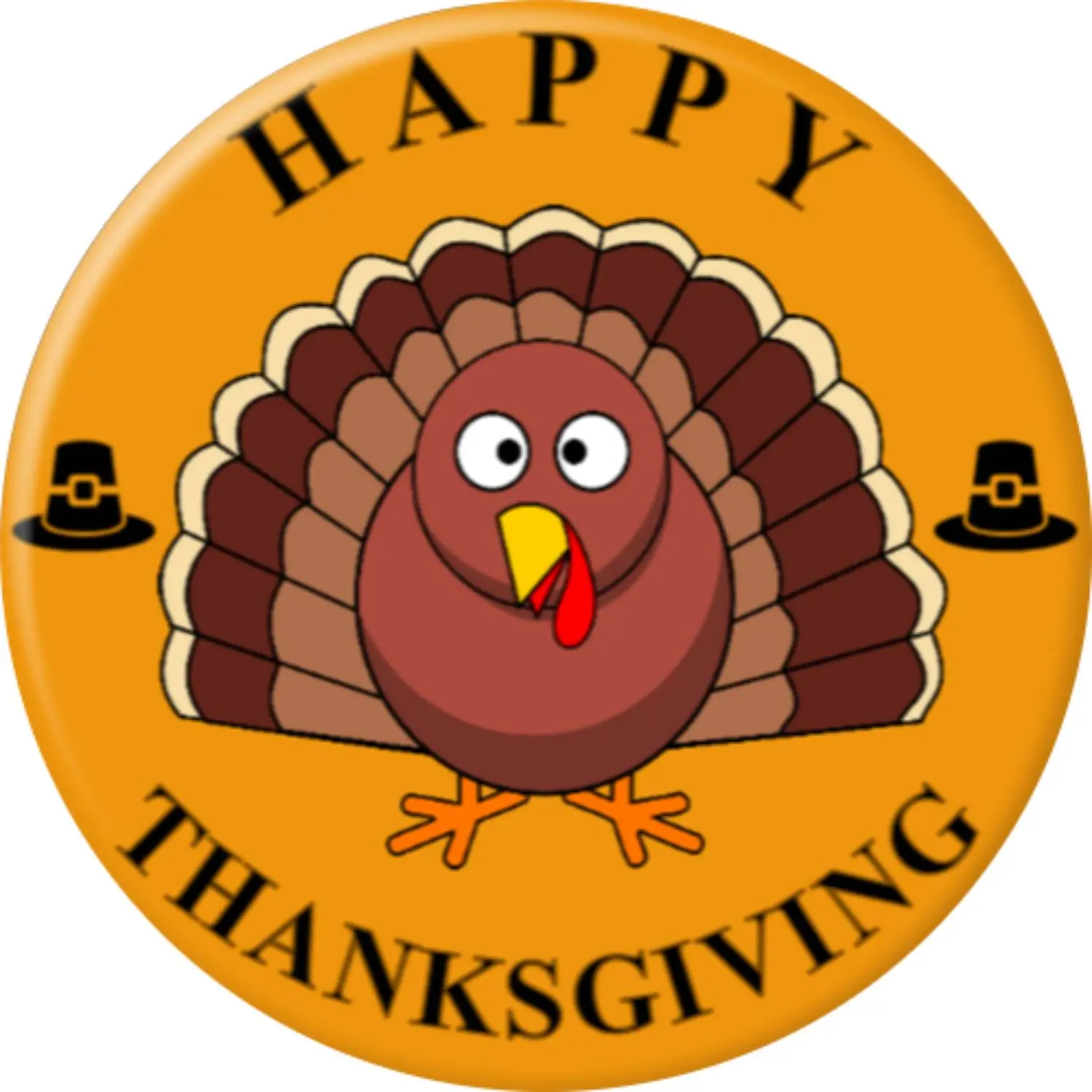 Angel Buttons 2.25 inch pin-back button Thanksgiving