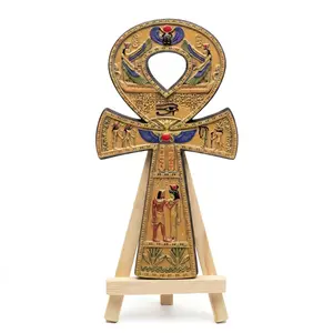 Gold Ankh with Stand - 6 Inch Resin Egyptian Symbol