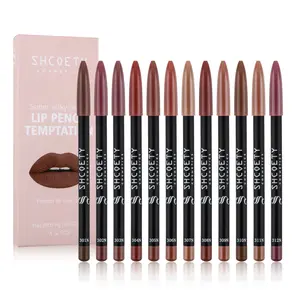 12 Color Lip Pencil Set, Rich Nude Collection with Creamy Matte Formula, Easy to Apply and Blend for Precise Lip Definition, Long-Lasting Smudge-Resistant Lip Liner Kit for Natural and Glam Makeup