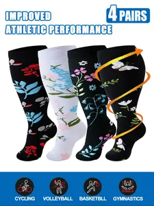 Women's Plus Size Breathable Compression Socks, Sports Running Socks for Circulation, Nurses, Pregnant Women, Sports Socks for Women