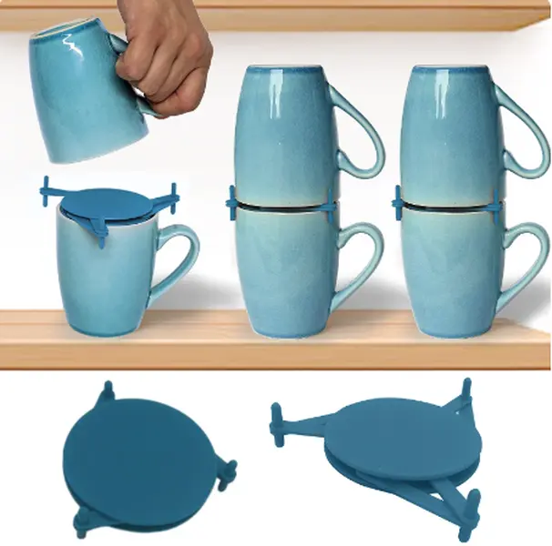 Coffee Mug Organizer for Kitchen Cabinet or Pantry for Stackable Cups