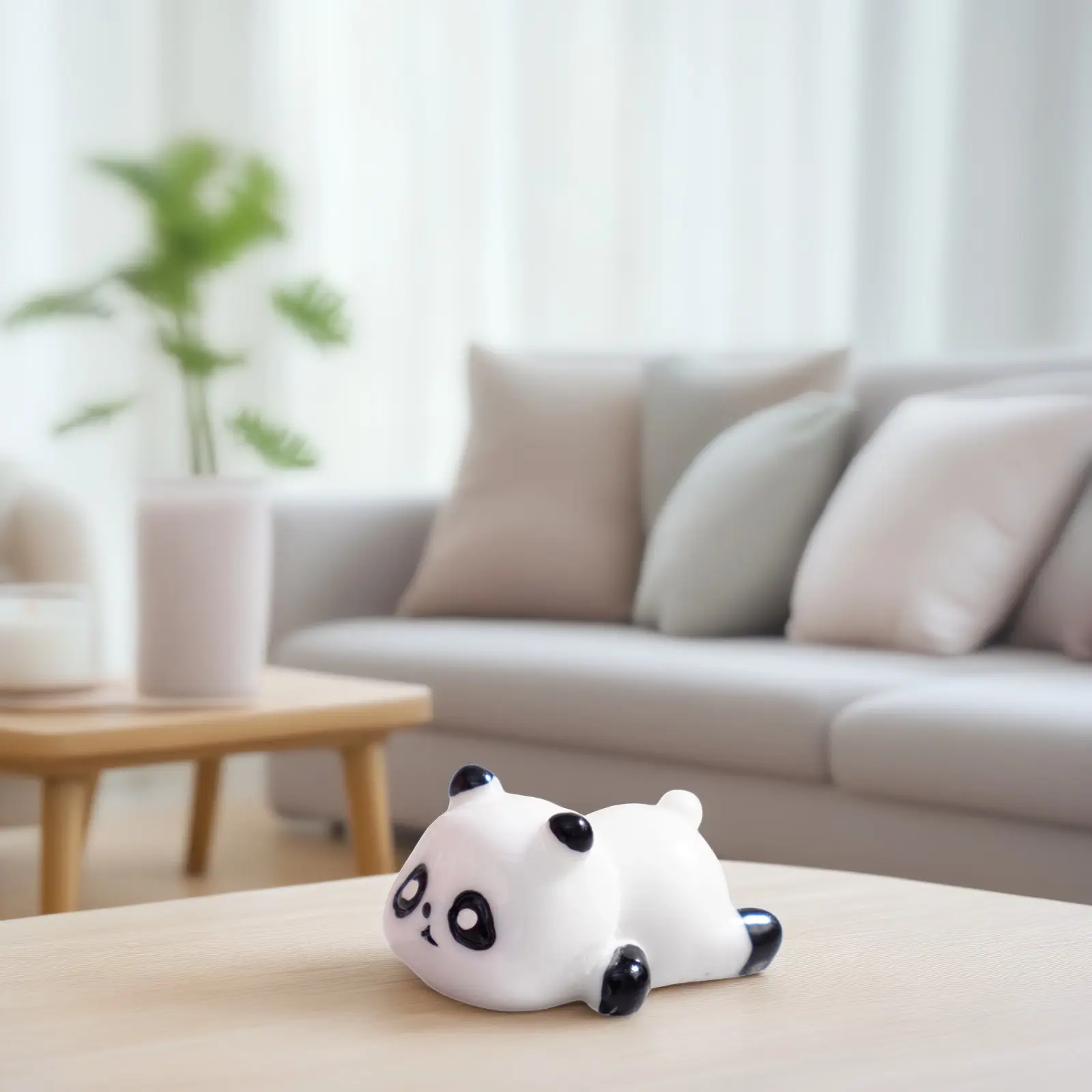 Cute Resin Panda Decor Set, 4pcs Miniature Panda Figurines for Desk Bookshelf Car Planter Fairy Garden, Essential for Panda Lovers Home Decor