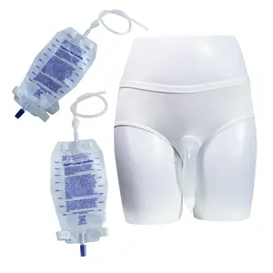 Ladies' urine collection bag, reusable portable silicone bucket, with 1 bag (White Elderly 800ML)