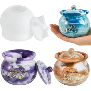 ISSEVE Silicone Jars Molds with Lids for Epoxy Resin Casting, Candy Jewelry Storage Boxes, Home Decoration, DIY Crafts