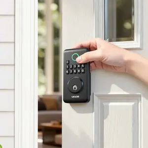 summervibes VEVOR Keyless Entry Door Lock, Electronic Deadbolt with Customizable User Codes, Pioneering Easy-Grip Design, Keyed Entry, Auto Lock, Anti-Peeking Password, Backlit Keypad, for Home, Matte Black, Electronic Lock