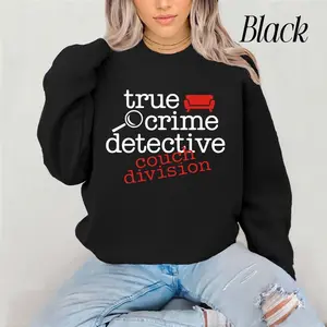 True Crime Detective Couch Division Crewneck Sweatshirt Gildan Everyday Style Super Soft Unisex Fit Streetwear Graphic Top warm Womenswear Casual Printed Long Sleeved