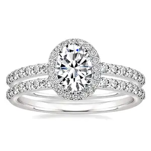 bridal ring set oval cut CZ engagement ring wedding ring for women
