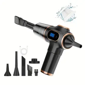 Portable Handheld Vacuum Cleaner, USB Rechargeable Cordless Vacuum Cleaner with LED Display, 2 in 1 Blow & Suction Dual Use Cleaning Tool for Home & Car