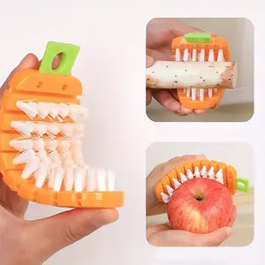 1PC Multi functional kitchen fruit and vegetable cleaning brush, bendable vegetable washing brush