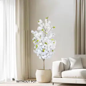 Artificial Cherry Blossom Tree 140-150cm, Indoor Outdoor Home Decor, Artificial Flower Decoration, Perfect for Living Room Bedroom Office Wedding Graduation Christmas, Fake Indoor Plants