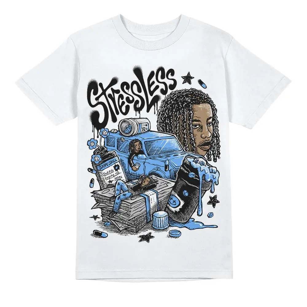 DopeSkill Graphic Tees Black University Blue 5s Streetwear Unisex Cool T-Shirt Sneaker Colour Matching Stressless Graphic