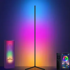 RGB LED Floor Lamp, Smart Modern Corner Light, Music Sync, 16m DIY Colors, LED Standing Lamp, Home Decor Lighting, Mood Decorative Lights