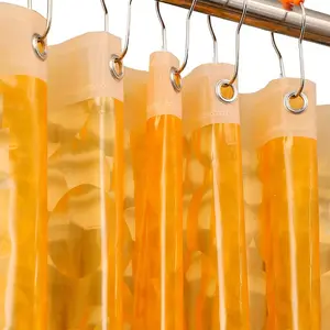 Thanksgiving EVA 3D Orange Water Cube Plastic Shower Curtain Liner - 72" x 72" Bathroom Shower Showroom Curtain Liner with Rustproof Metal Gromments and Weighted