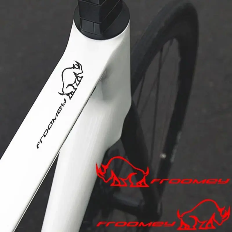 2-Pack Rhino Road Bike Stickers - Waterproof and Sunscreen, Fun Mix PVC Stickers for Upper and Lower Beams and Head Tubes