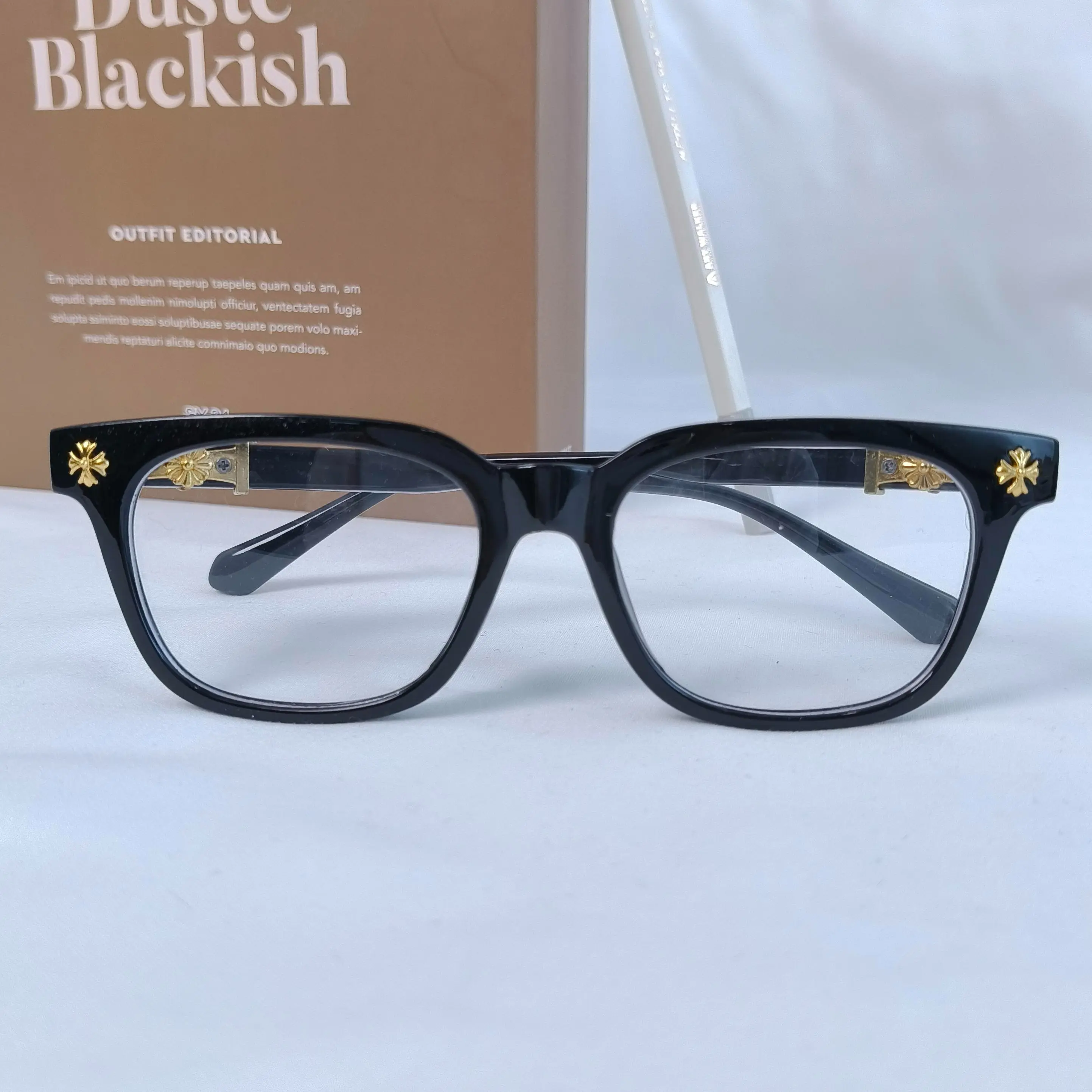 Unisex Stylish Protective Black Square Frame Eyeglasses - Anti-Blue Light Flat Lenses, Plain Pattern, Trendy Square Frame Gamer Accessory, Universal-Size Festive Party Gift (Home & Festive Party Supplies)