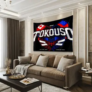 Creative Tapestry Flags with Samoa Rugby Theme, integrating the passionate elements of rugby with Christmas and Halloween holiday styles to create a strong festive atmosphere. Made of durable and versatile fabric, they are suitable for various holiday sce