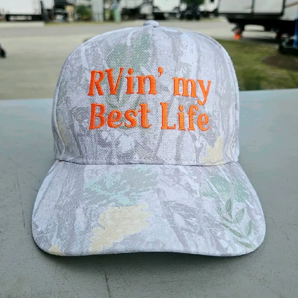 RVin' My Best Life Embroidered Hat | Funny Camping Hat | RV Life Cap | Camper Gift | Road Trip Hat