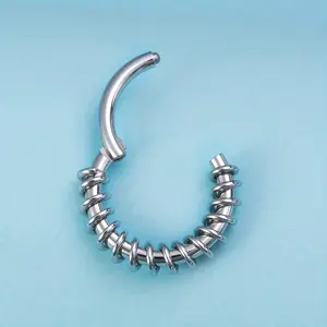 count Thread Hoop Nose Ring Septum Piercing Hinged Clicker Segment Cartilage Earrings Eyebrow Lip Rings Tragus Helix Ear Body Jewelry