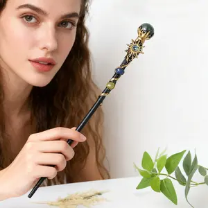 Amethyst Rolling Stone Magic Scepter, Natural Stones Fairy Lucky Tumble Stone, Gem Scepter Decorative Fairy Magic Stick, Crystal Carvings