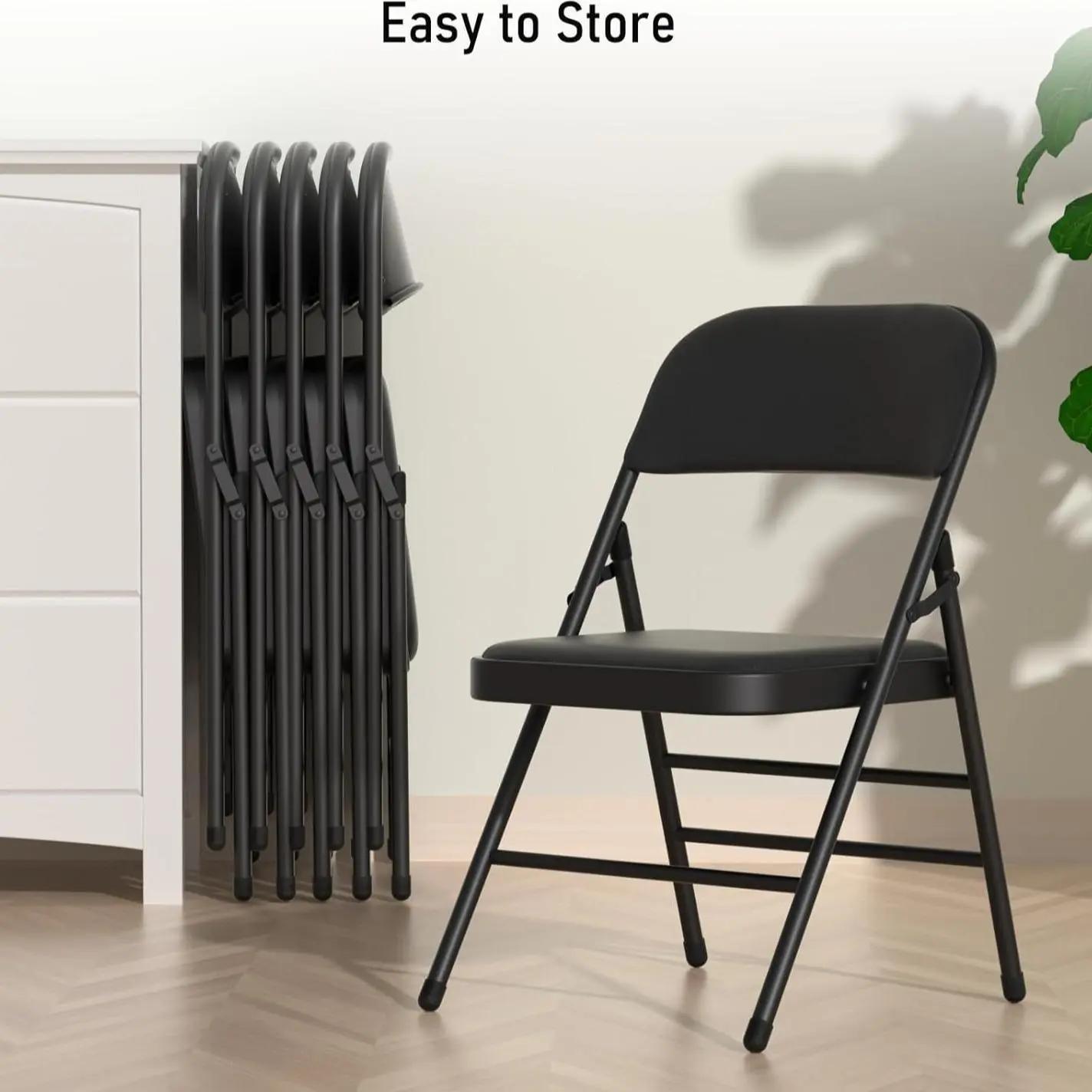 【Ling Rong】Multi-Style Folding Chairs with Padded Cushion and Back for Outside Portable Stackable Commercial Foldable Chairs with Steel Frame for Events Office Wedding Party, 350lbs Capacity