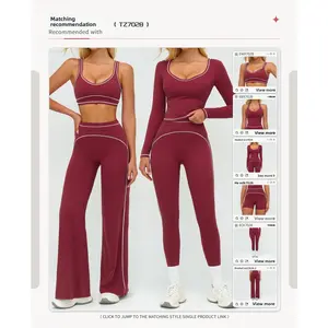 Two-tone Brushed Yoga Set with Double Shoulder Straps High-end Sports Fitness Clothing for Running Workouts Nylon-spandex Fabric Moisture Absorption