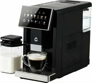 Garvee Espresso Coffee Maker with Milk Frother, Adjustable Grinder & Removable Brewer, Detachable Milk Tank, 3-Level Flavor Control, Black