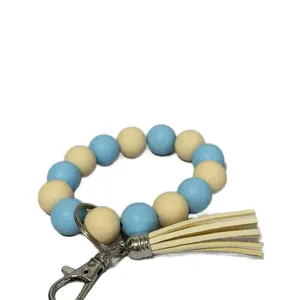 Silicone Beaded Wristlet Keychains