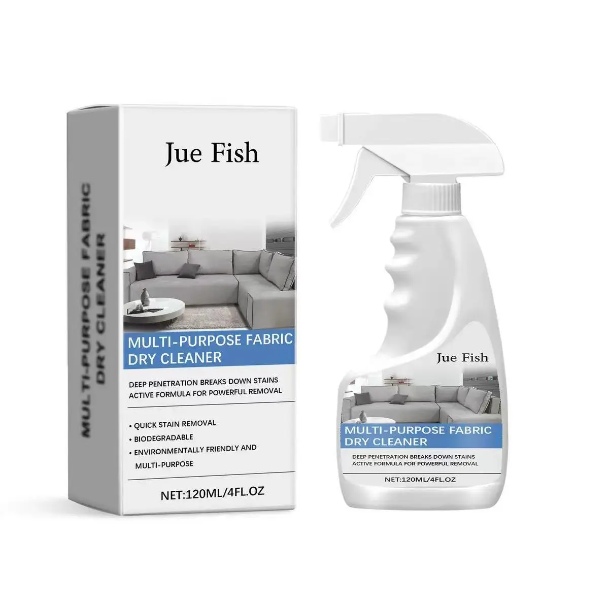 Jue Fish Fabric Sofa Cleaner, Home Living Room Textile Universal Household Cleaning Agent, Stain Remover for Couches and Upholstery, Multi Purpose Cleaner, Multipurpose Cleaner