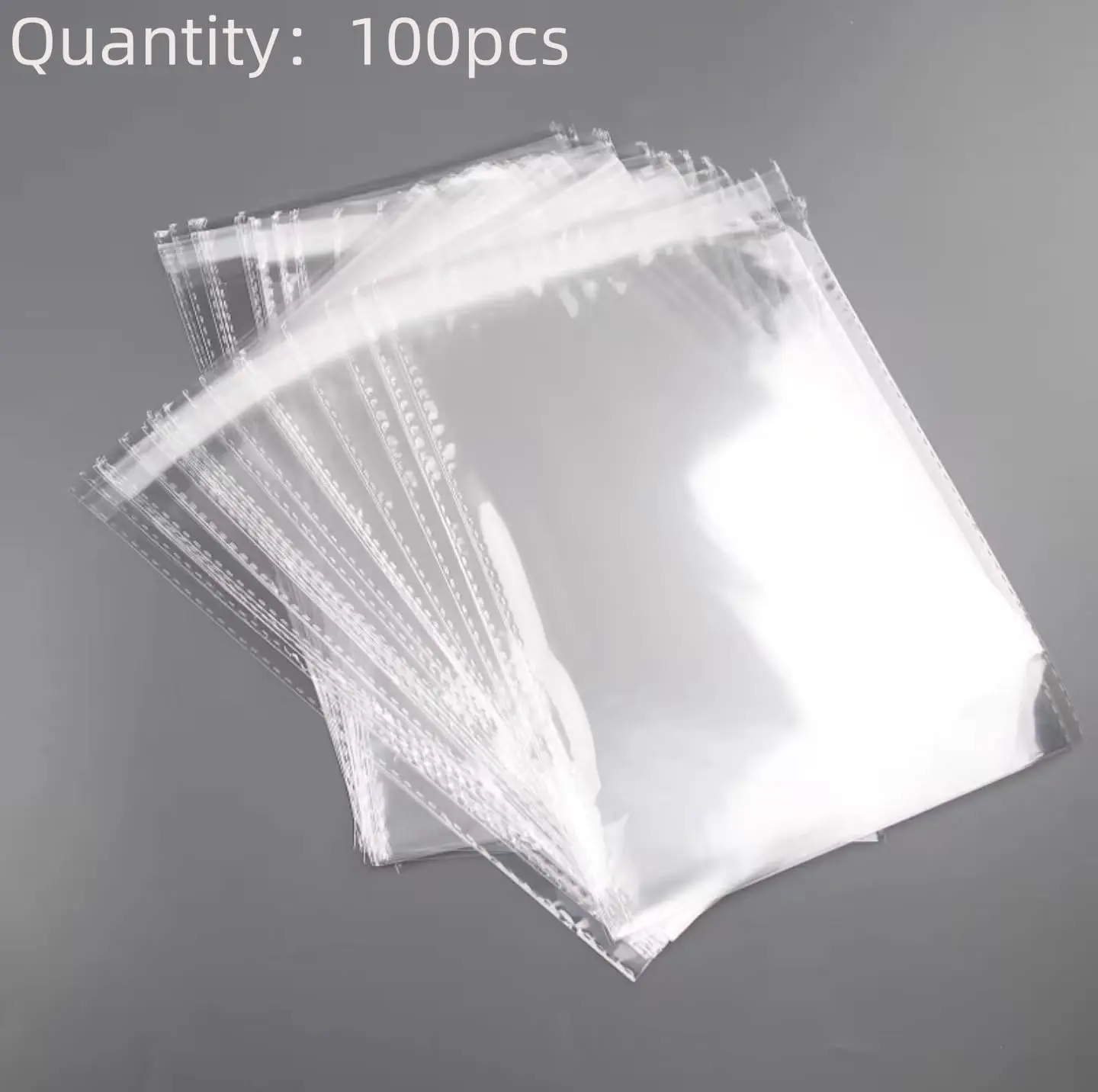 100pcs Clear Self-Sealing Storage Bags – Waterproof & Dustproof Packaging for Clothing (9x12")