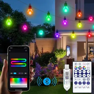 Smart LED String Light, USB Powered LED Garland Light, Christmas Outdoor Garden Wedding Camping Decorative Light, Waterproof LED Bulb String Light