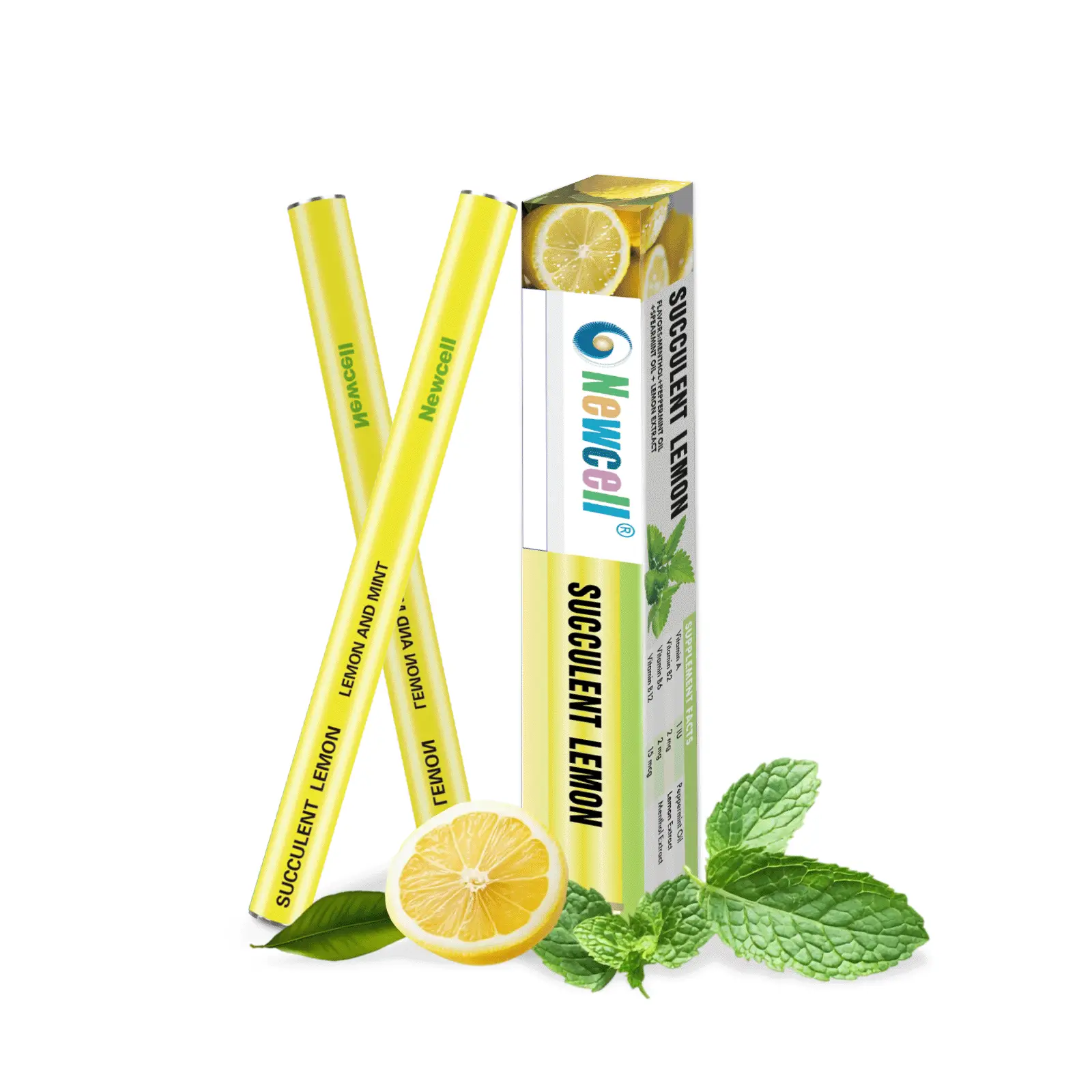 Newcell Lemon and Mint Extract, detoxifying and mouth freshening, Vitamin Energy Bars,VitaminA ,VitaminB2 ,VitaminB6 ,VitaminB12, Herbal Diffuser Pen,