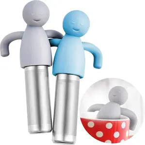 Tea Infuser for Loose Tea 2 Pack, Funny Silicone Man Shaped Tea Strainer Set, Novelty Cute Tea Steeper for a Relaxing Cup, BPA-Free Tea Accessories & Fun Tea Lover Gifts by