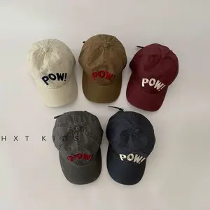 2026 Spring and Autumn Children's Duck Tongue Hat, Western Style Letter Embroidery, Soft Top Sunshade Hat, Trendy Children's Baby Baseball Hat, Cool