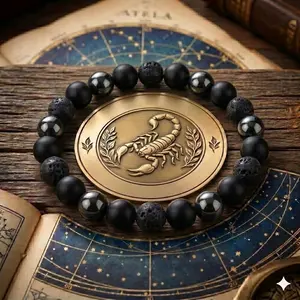 Scorpio Zodiac Bracelets for Men & Women - Natural Black Onyx, Hematite, Tiger Eye Crystals - Protection, Strength, Mental Clarity - Spiritual Healing Jewelry Gift, Bracelets For Women